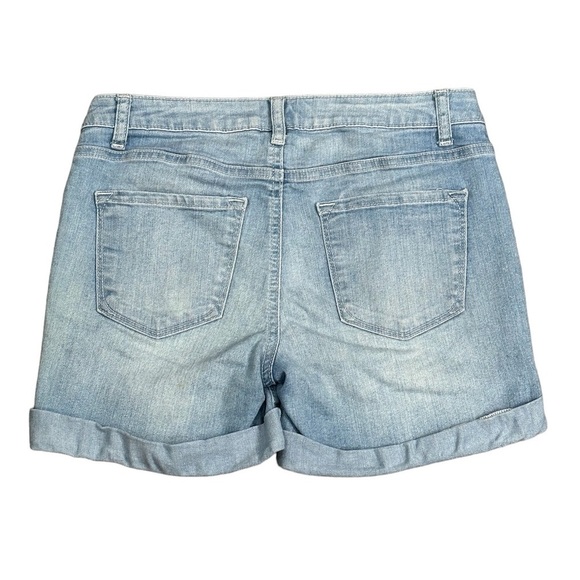 Women’s Apt. 9 4 Small Denim Shorts Jeans Light Washed Navy Blue Rolled Hem - Picture 4 of 8